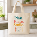 Plan, Plate & Smile “Make Mealtime Easier!” Tote Bag